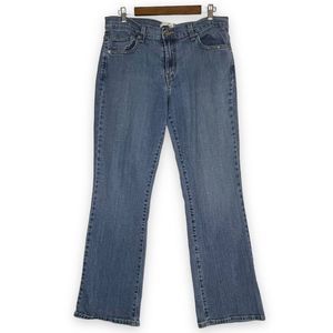 Levis Blue Denim High-Rise Relaxed Fit Stretch Bootcut Jeans Medium Wash Size 14